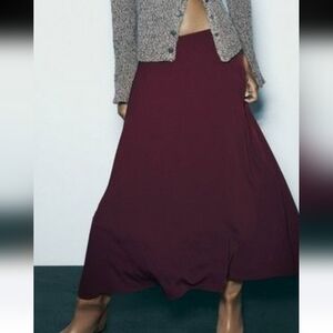 ZARA ASYMMETRICAL CAPE SKIRT EGGPLANT